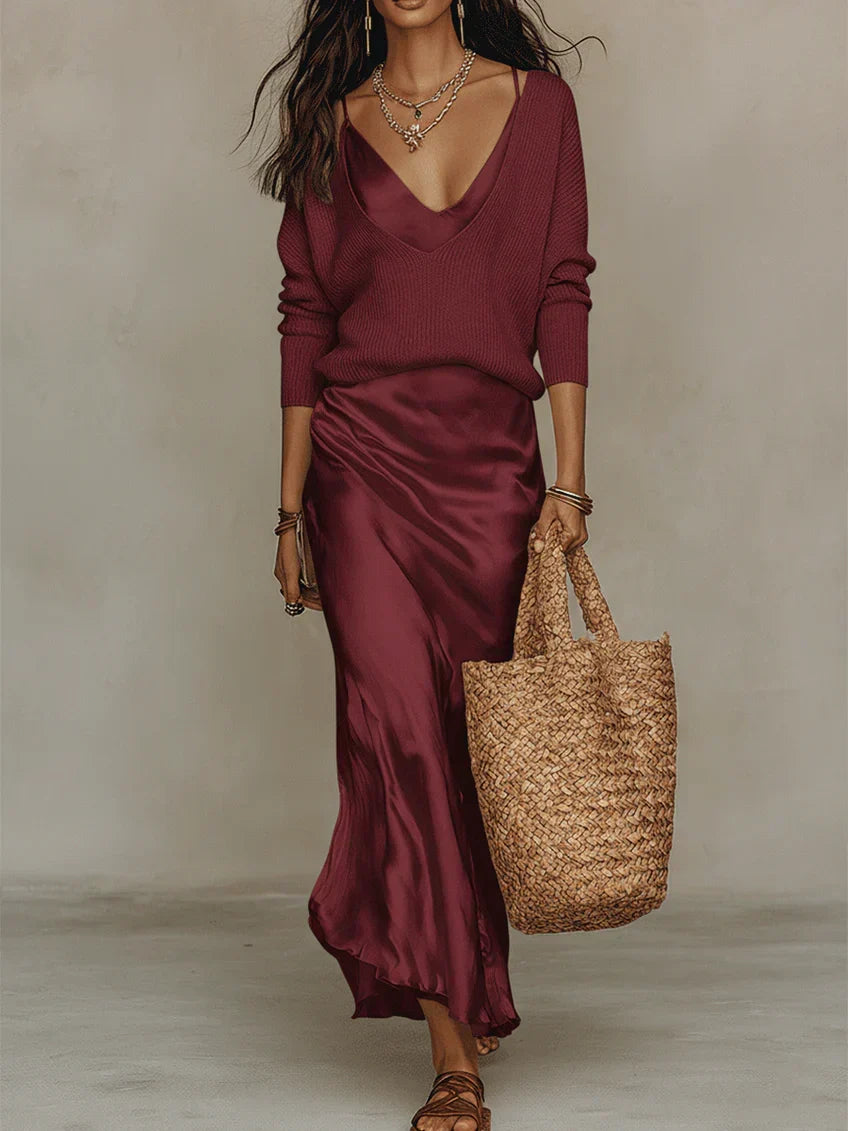 Anaís | Vestido midi satinado
