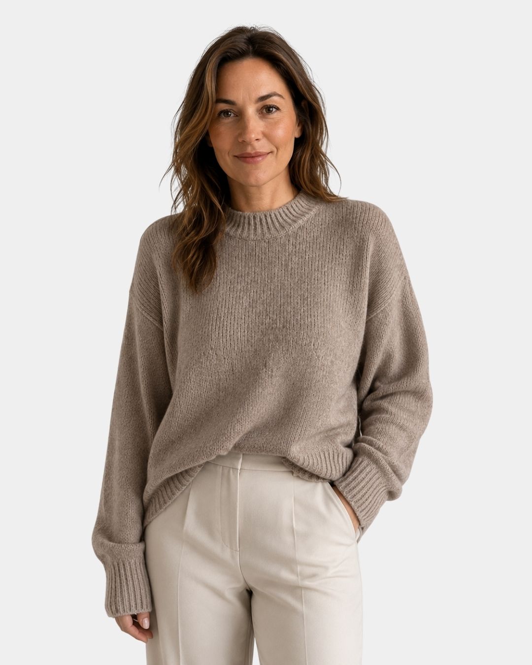 Mae | Jersey de cuello redondo y mangas abullonadas