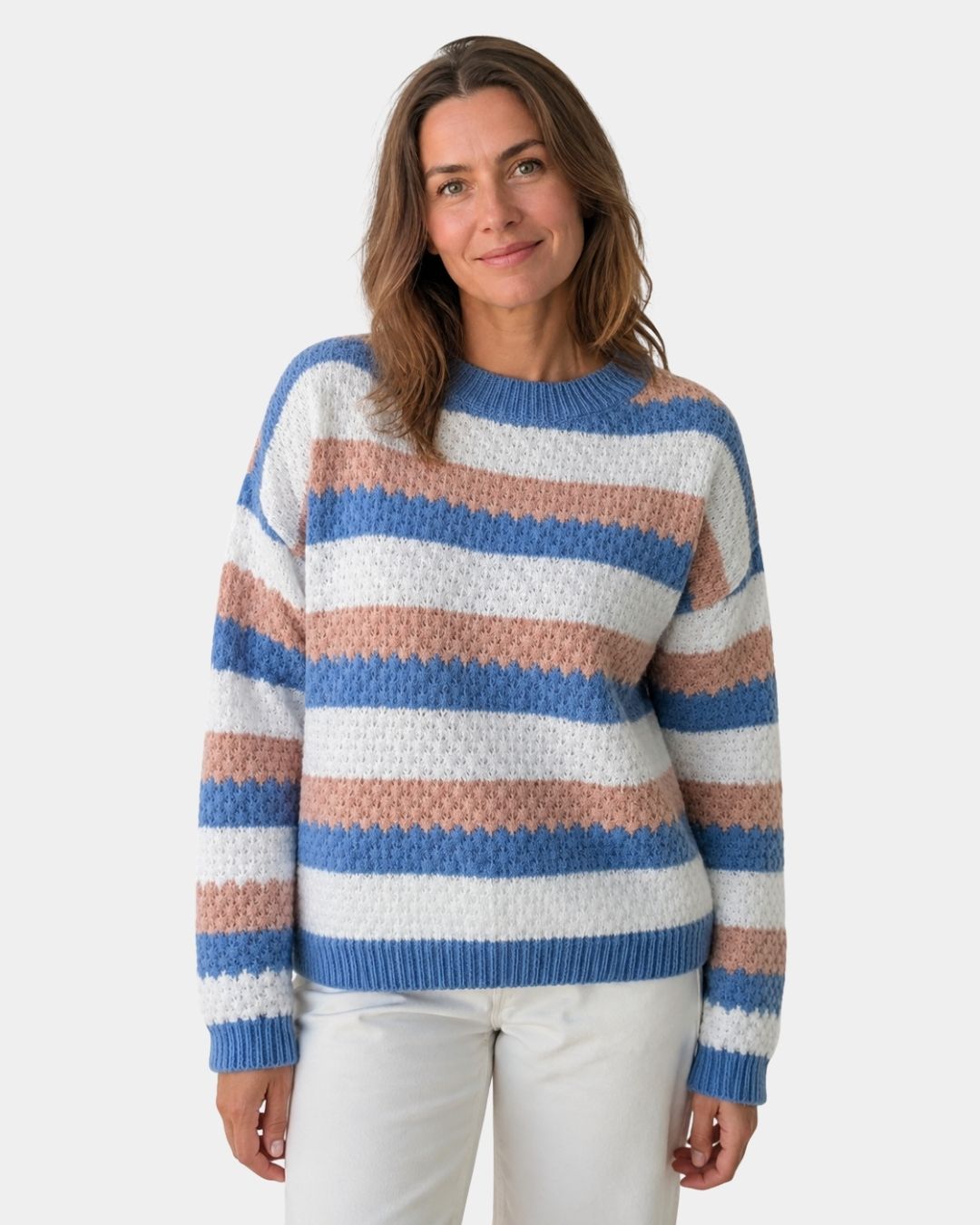 Camila | Jersey oversize de rayas con cuello redondo