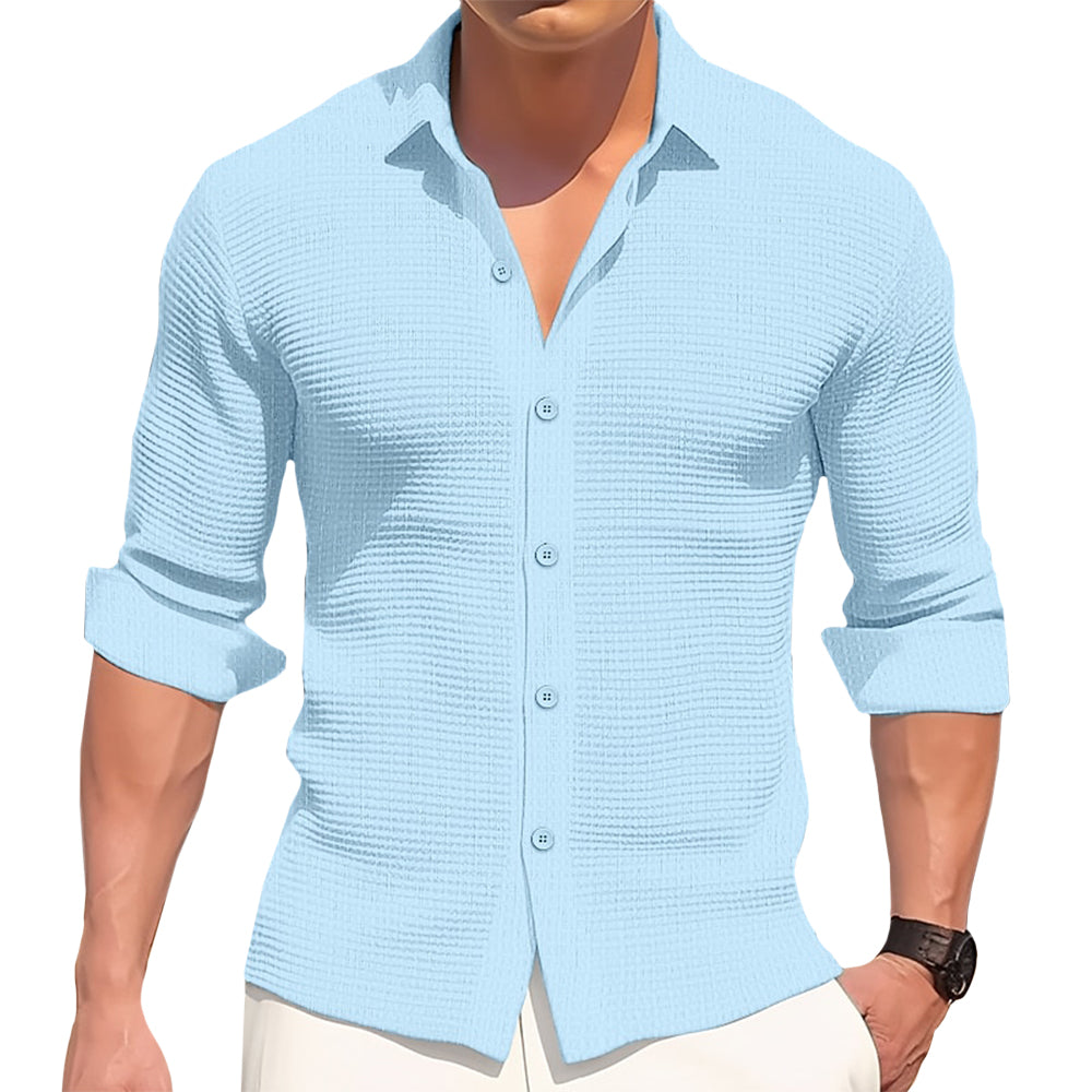 Camisa ligera de algodón y lino de tacto suave