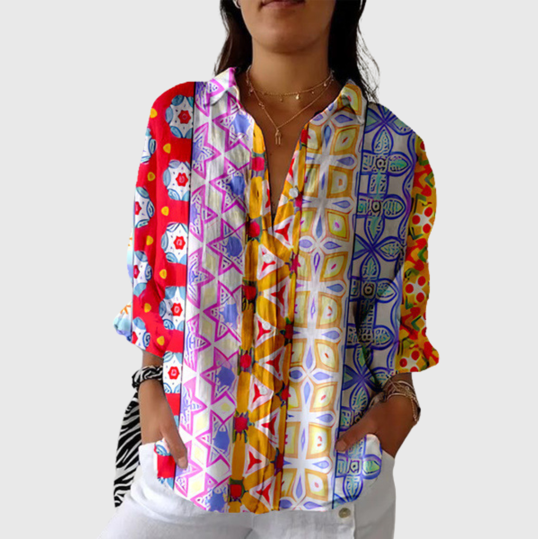 Leonor | Blusa con estampado de colores