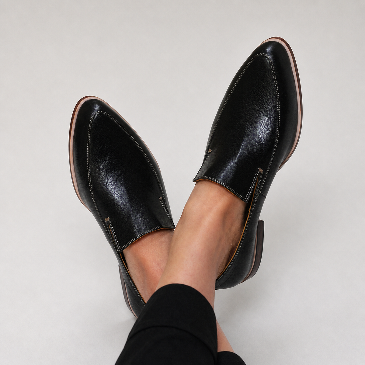 Zoe | Mocasines patchwork negros