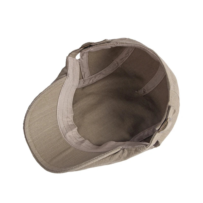 Gorra plana de algodón ajustable