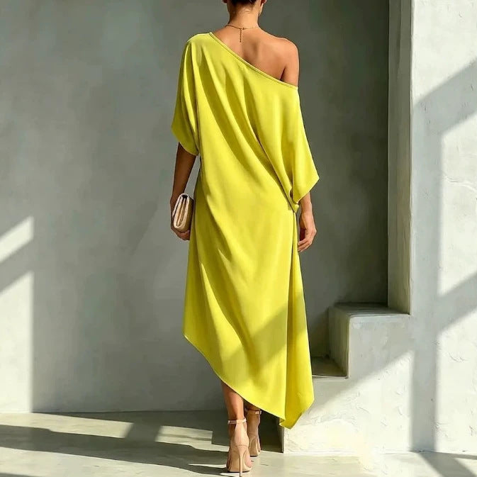 Camila | Vestido asimétrico de tejido ligero