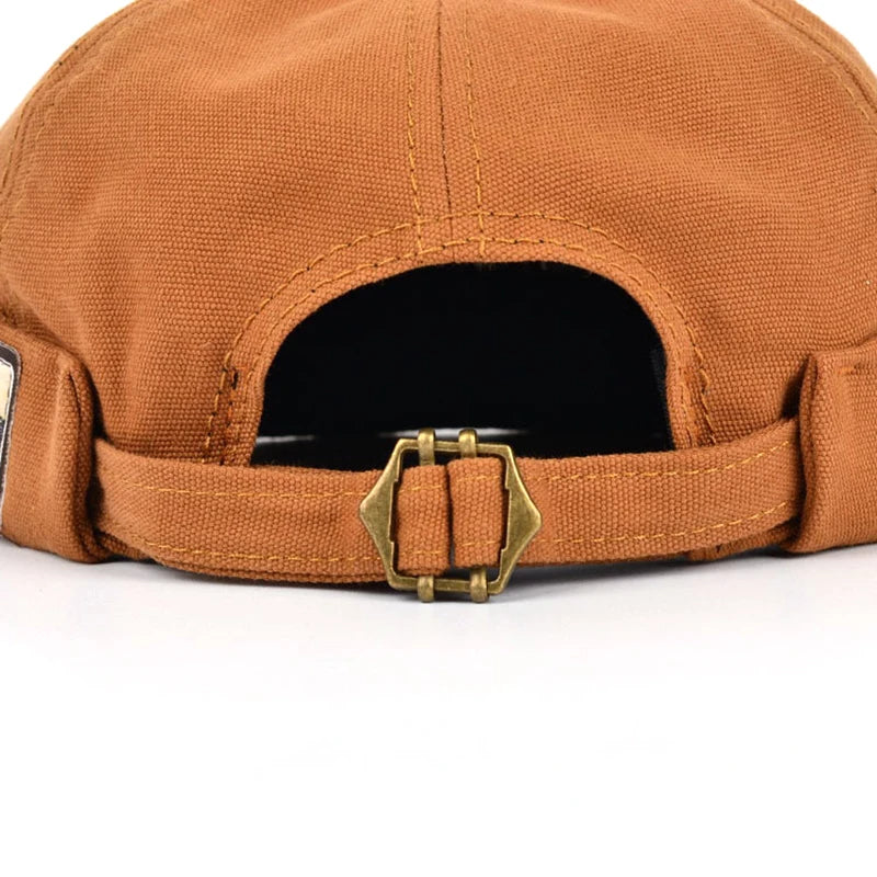 Gorro docker de algodón con borde vuelto