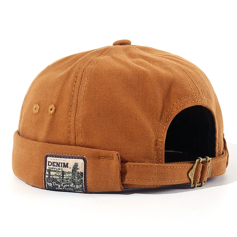 Gorro docker de algodón con borde vuelto