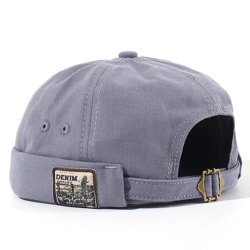 Gorro docker de algodón con borde vuelto