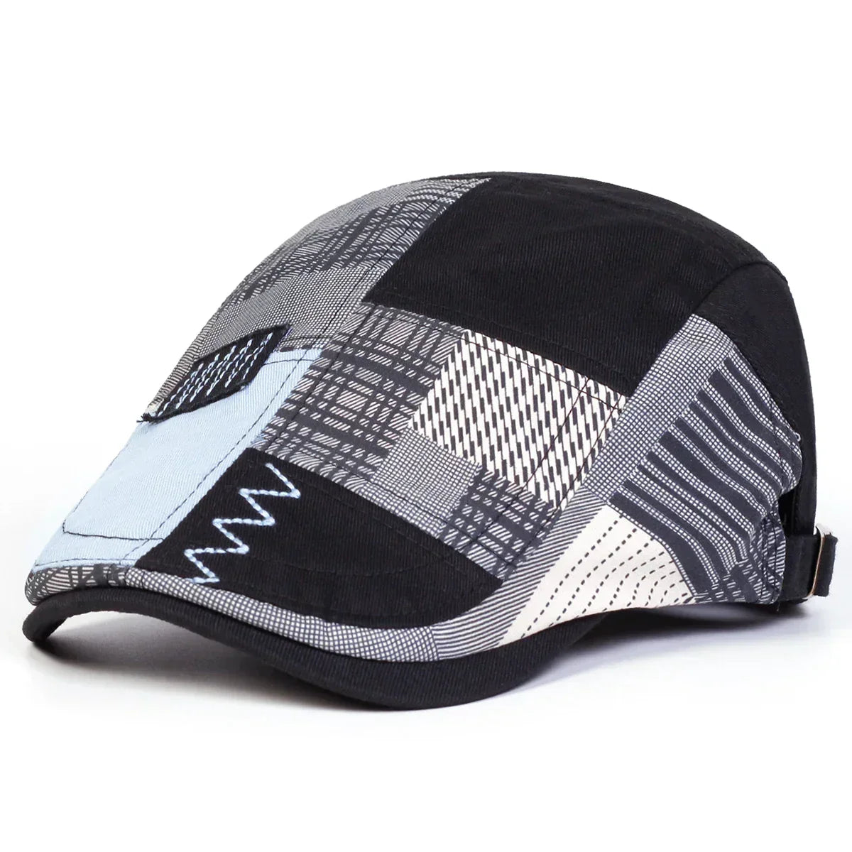 Gorra patchwork de aire vintage
