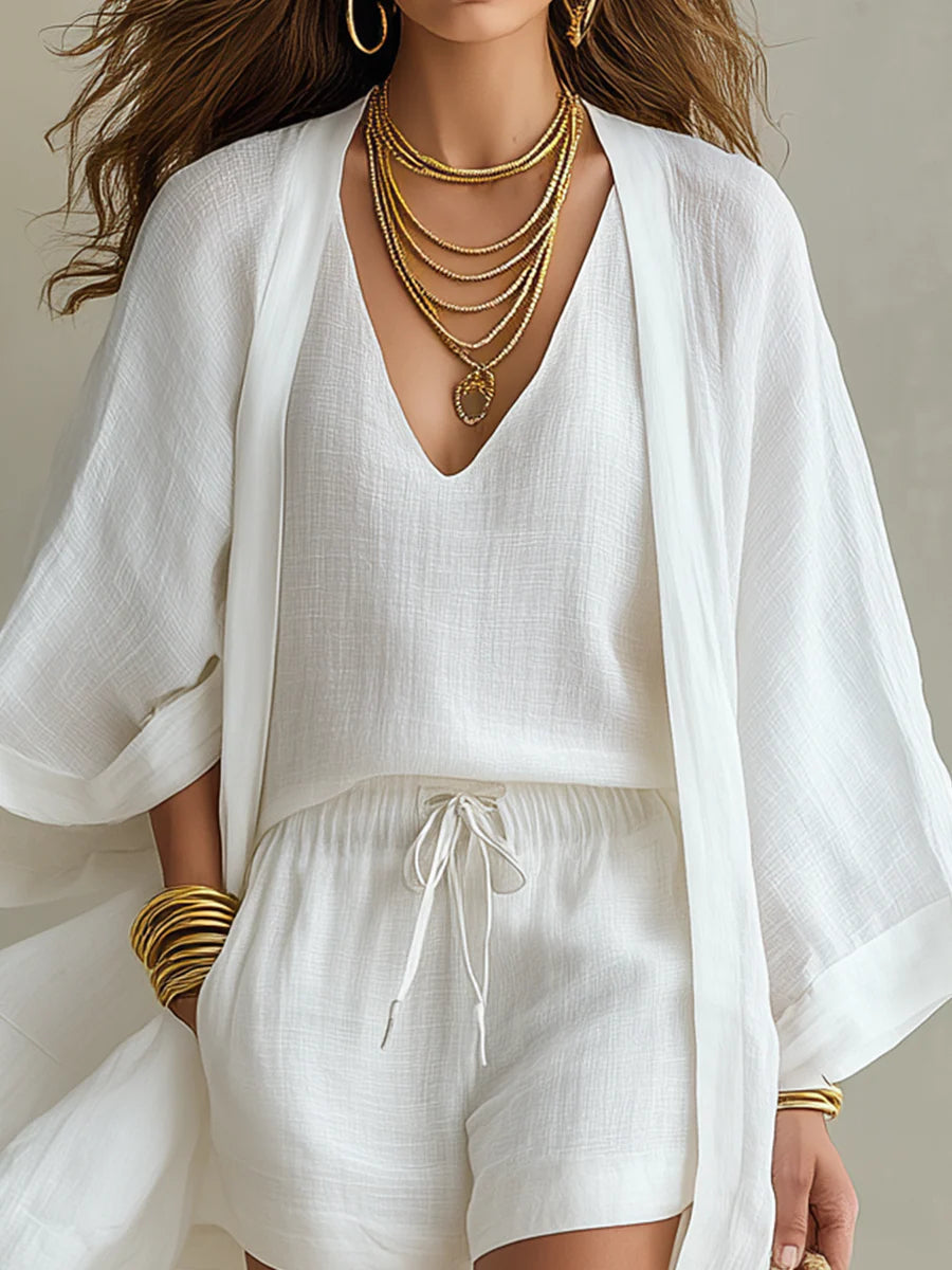 Carlota | Conjunto de tres piezas con chaleco y short