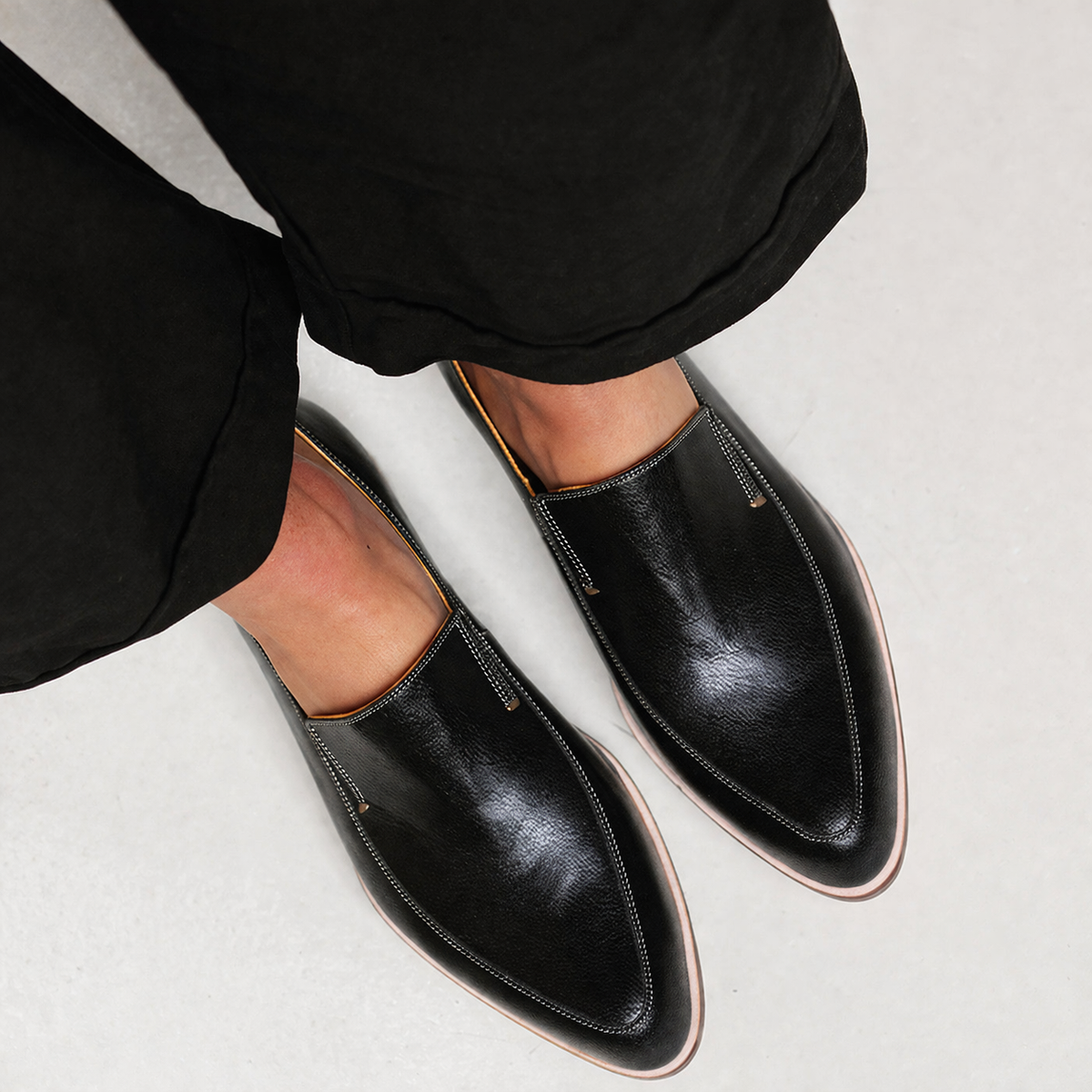 Zoe | Mocasines patchwork negros