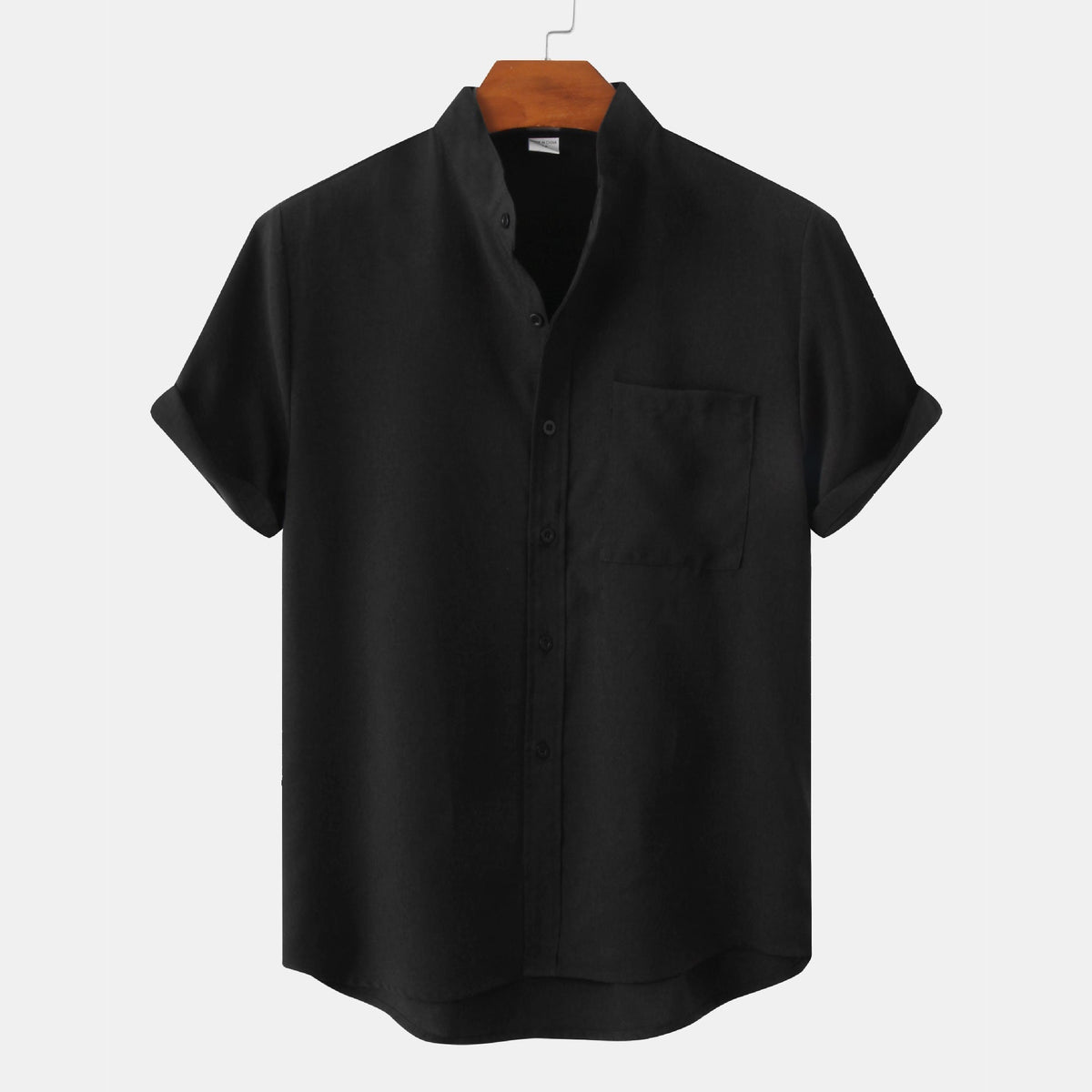 Camisa de algodón lisa con botones