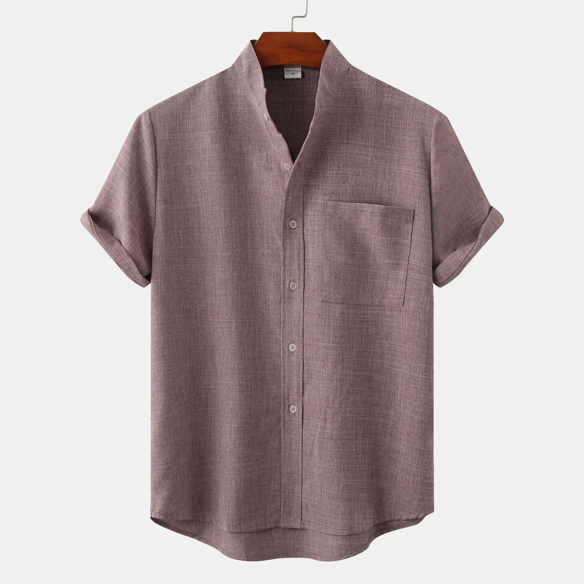 Camisa de algodón lisa con botones