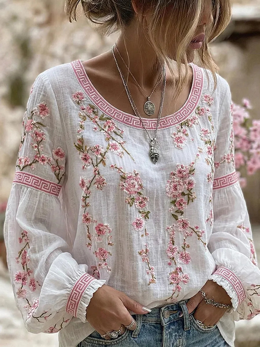María | Blusa de flores romántica