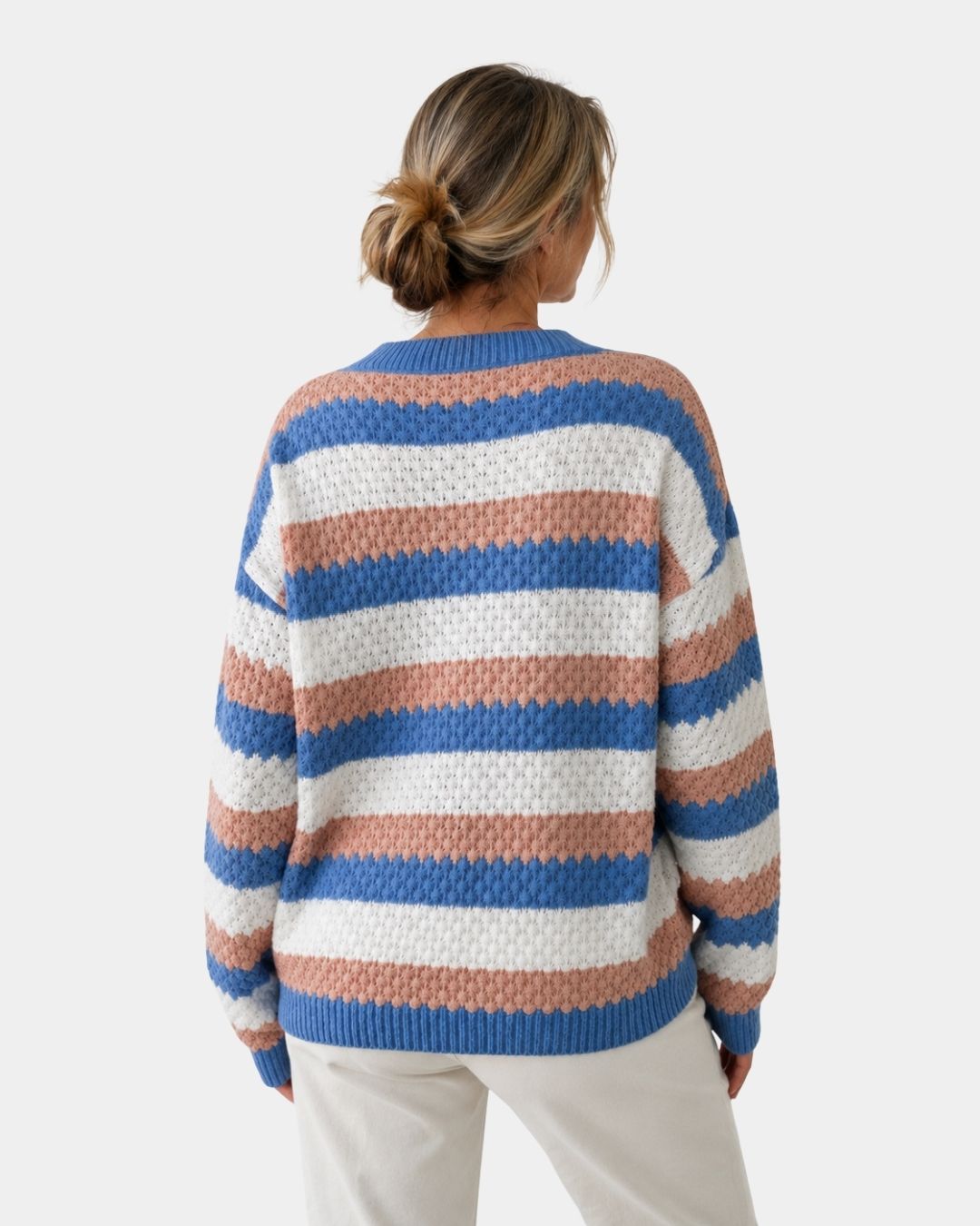 Camila | Jersey oversize de rayas con cuello redondo