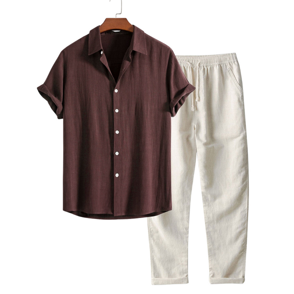 Conjunto de camisa de manga corta y pantalón