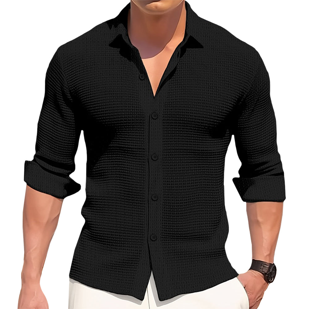 Camisa ligera de algodón y lino de tacto suave