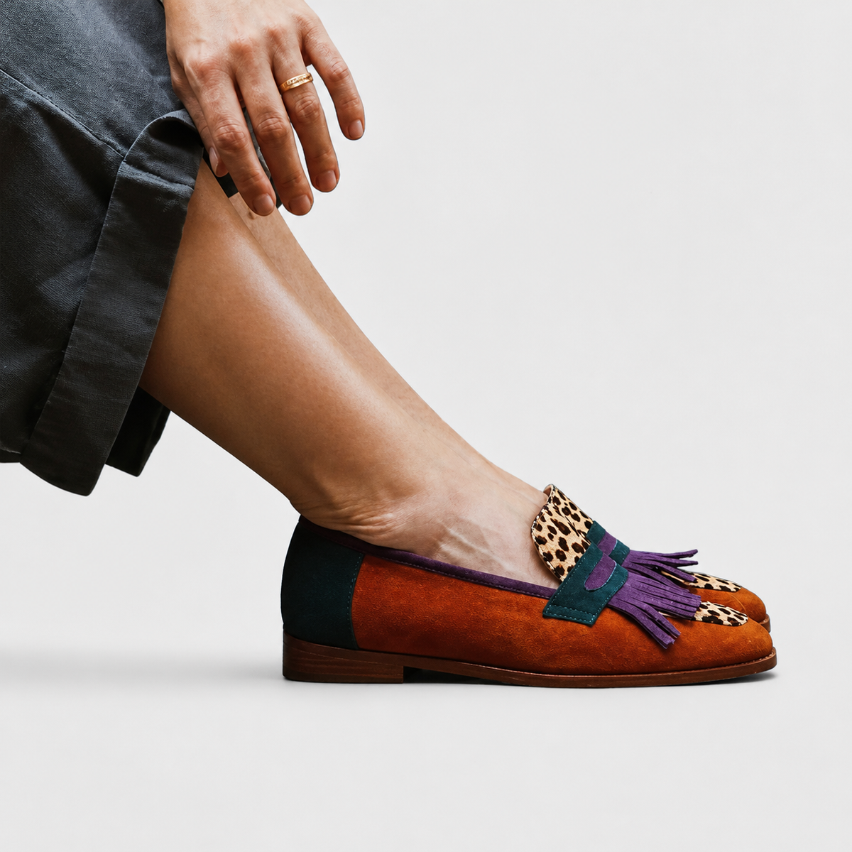 Faustina | Mocasín marrón de leopardo