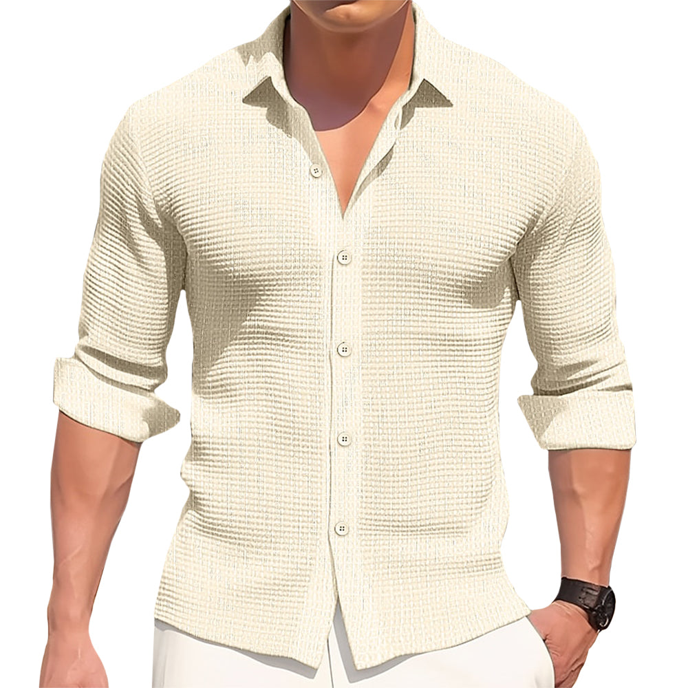 Camisa ligera de algodón y lino de tacto suave