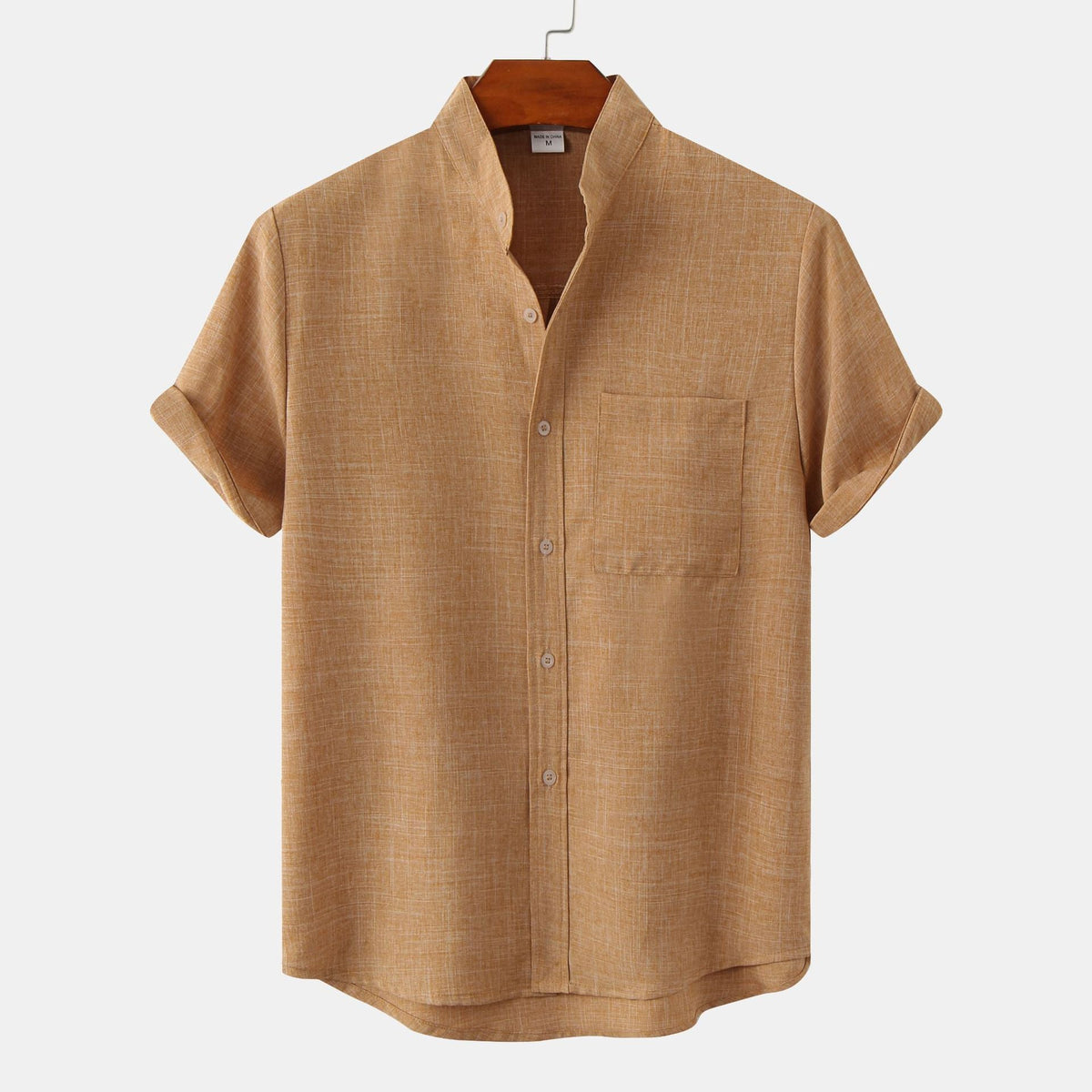 Camisa de algodón lisa con botones