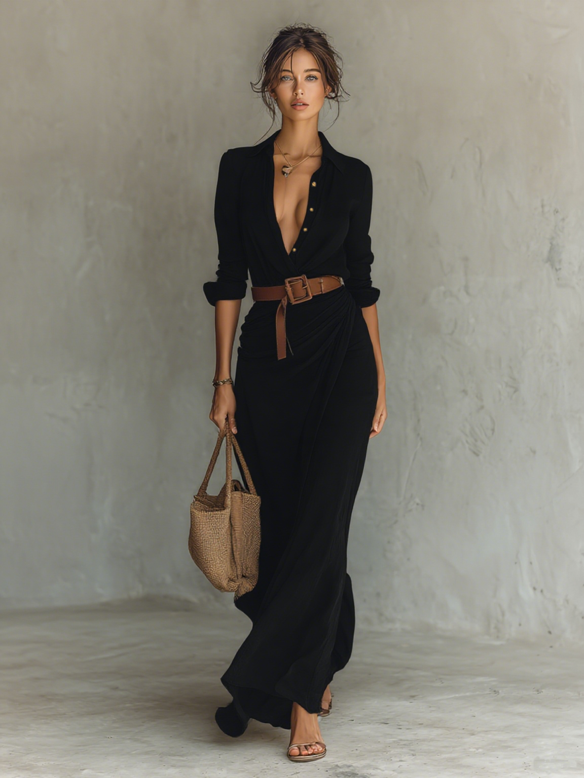 Victoria | Vestido largo de solapa