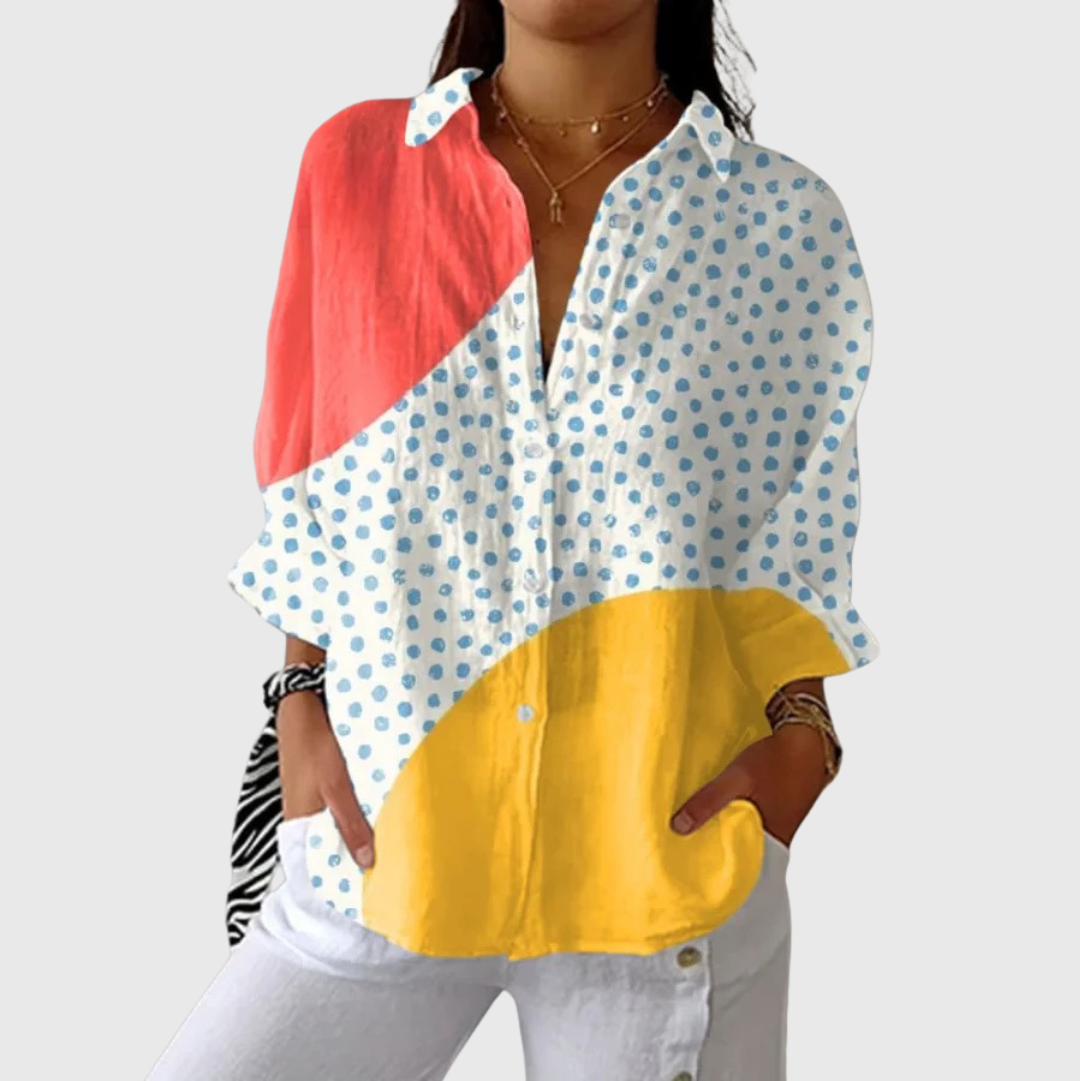 Zelia | Blusa estampada roja y amarilla
