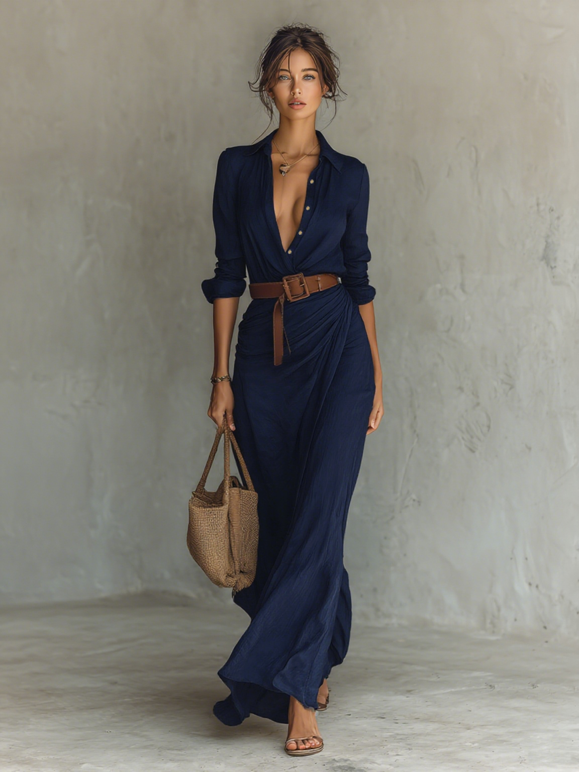 Victoria | Vestido largo de solapa