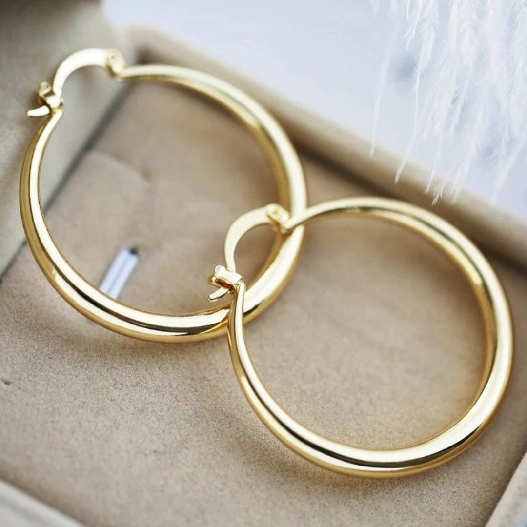 Clemencia | Aros dorados clásicos