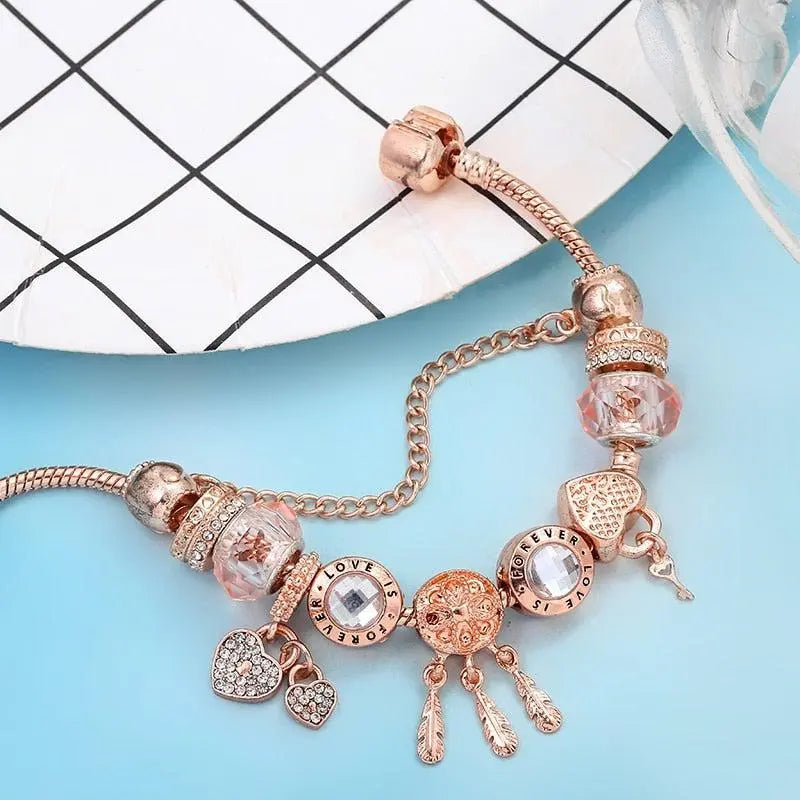 Roxana | Pulsera de charms atrapasueños en plata de ley