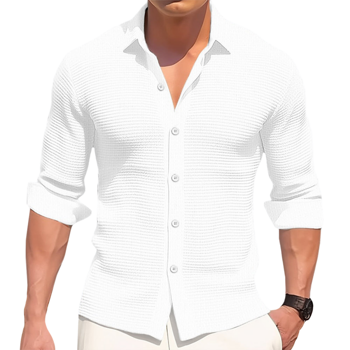 Camisa ligera de algodón y lino de tacto suave