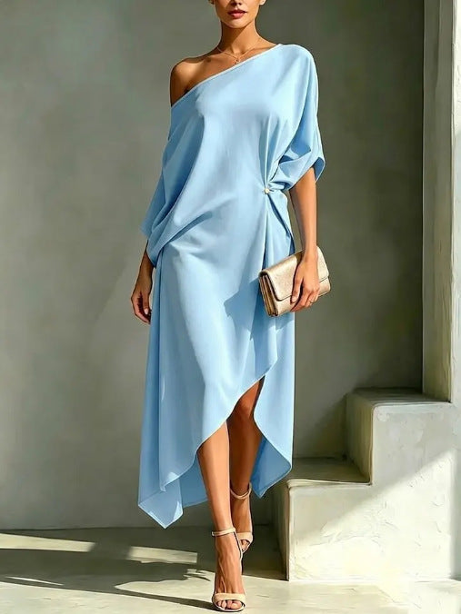 Camila | Vestido asimétrico de tejido ligero