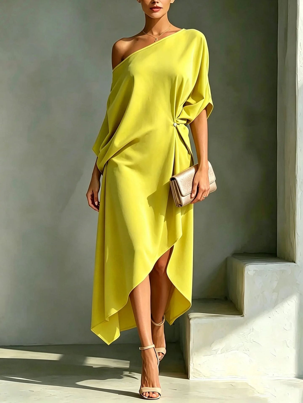 Camila | Vestido asimétrico de tejido ligero