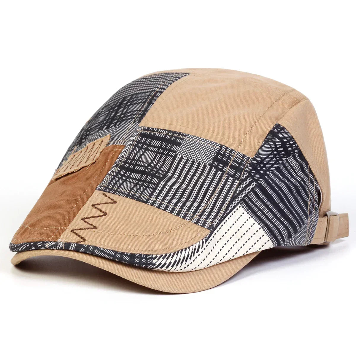 Gorra patchwork de aire vintage