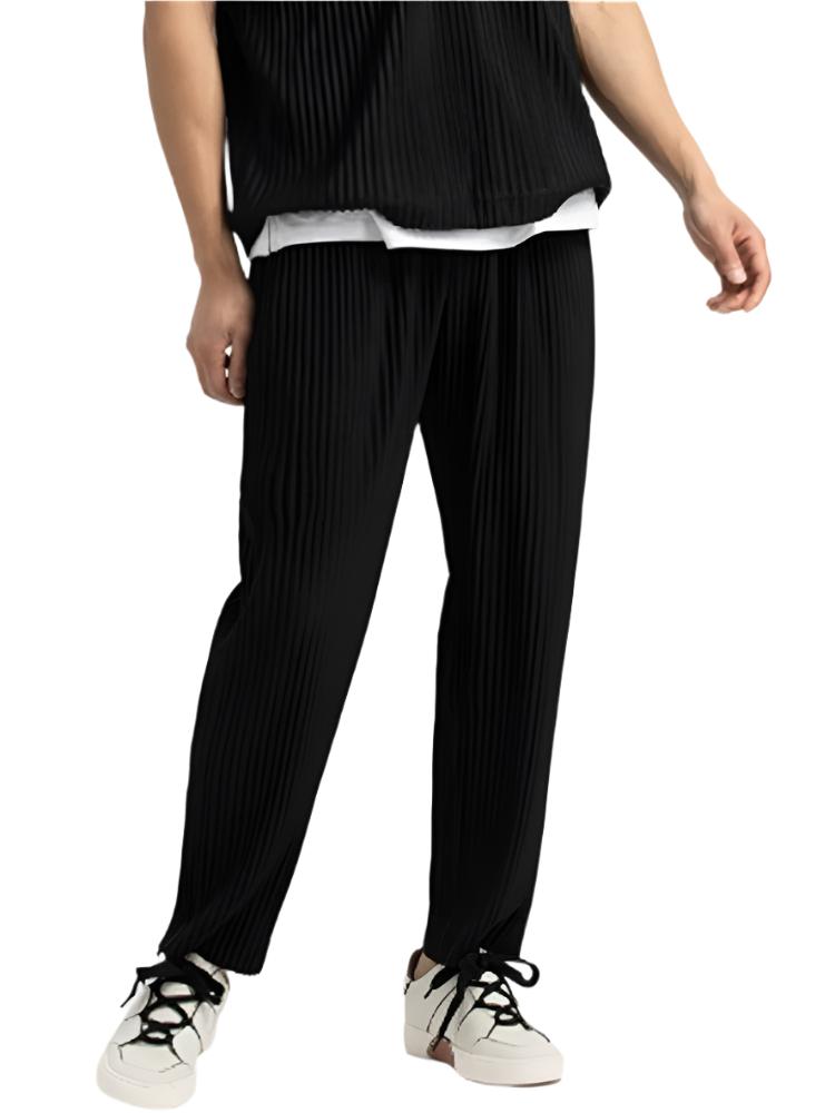 Pantalón de algodón con textura acanalada