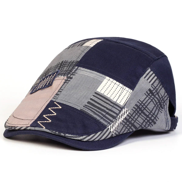 Gorra patchwork de aire vintage