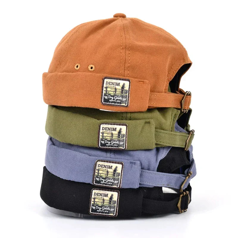 Gorro docker de algodón con borde vuelto