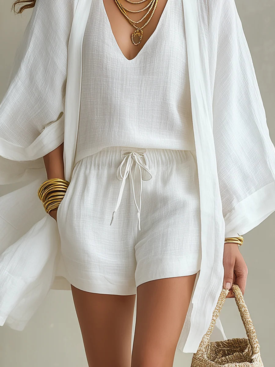 Carlota | Conjunto de tres piezas con chaleco y short