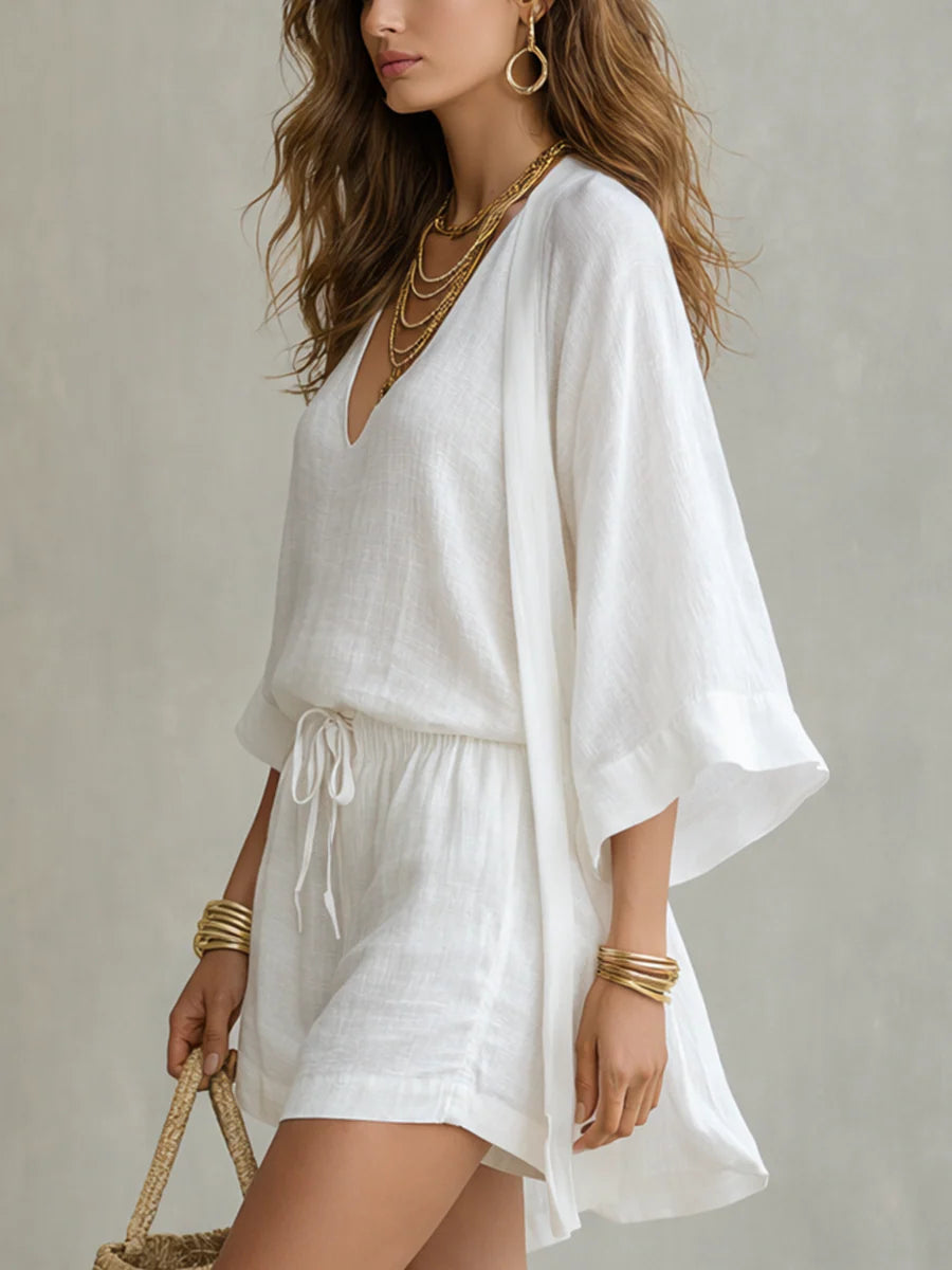 Carlota | Conjunto de tres piezas con chaleco y short
