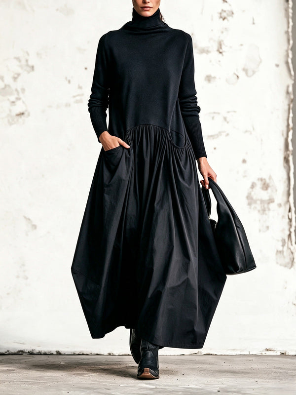 Otilia | Vestido largo oversize de cuello alto