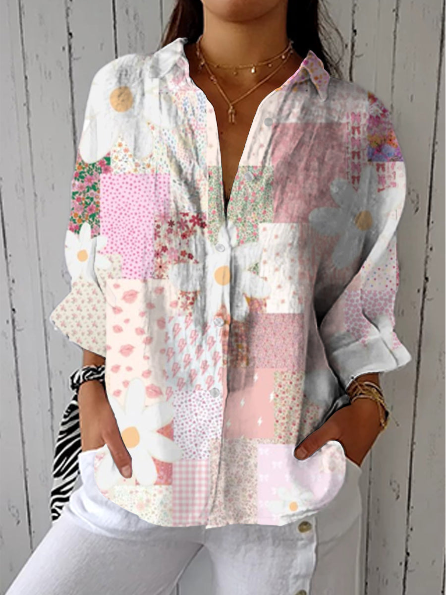 Estefanía | Blusa patchwork de margaritas