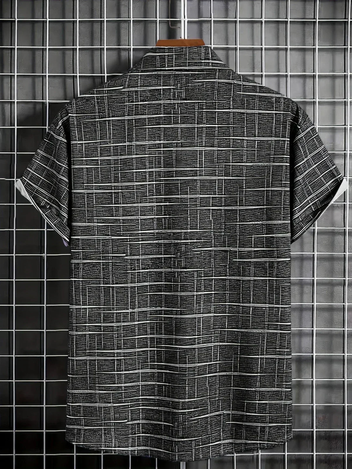 Camisa de manga corta de rayas y cuadros