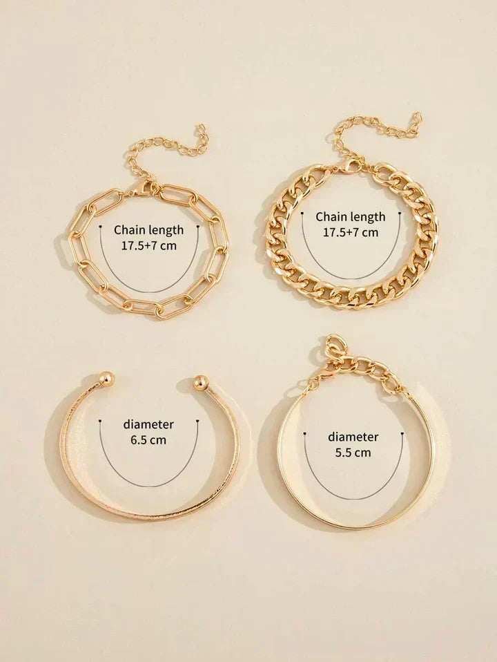Simona | Set de pulseras doradas modernas